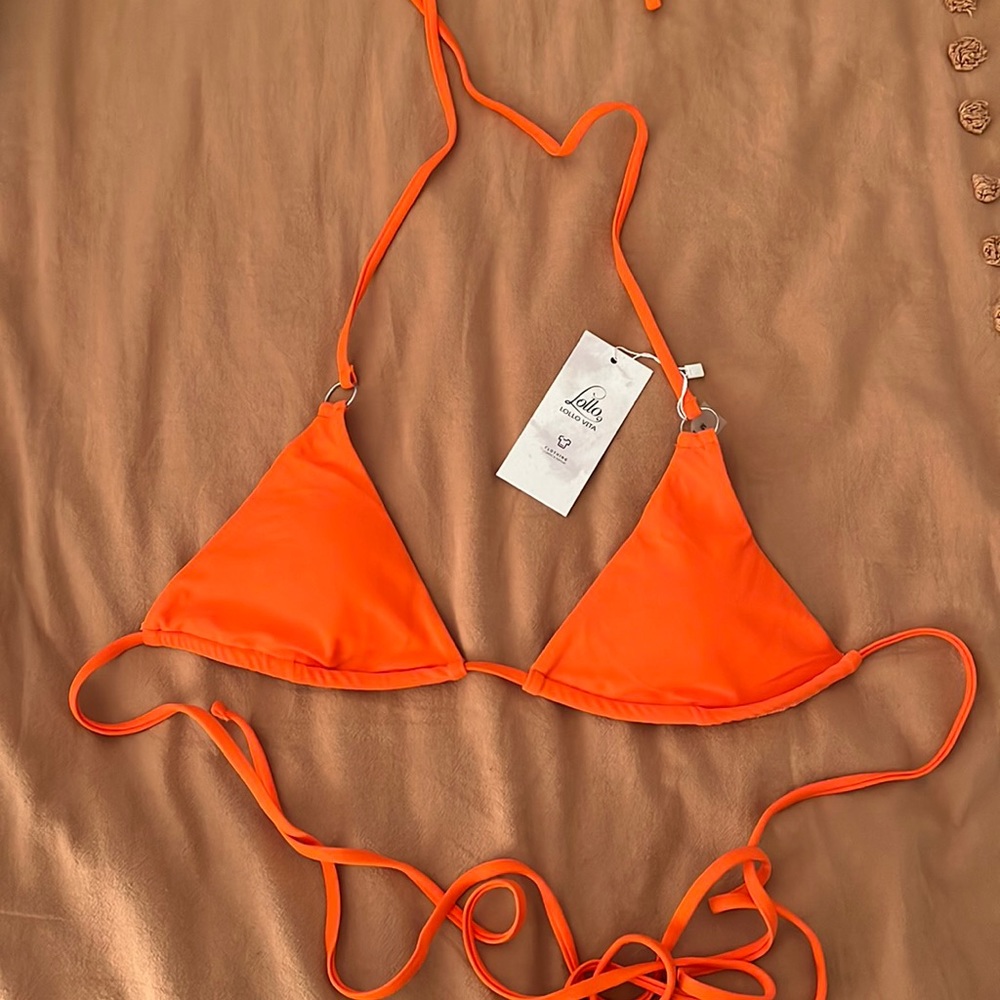Bright orange thong bikini. Never worn.